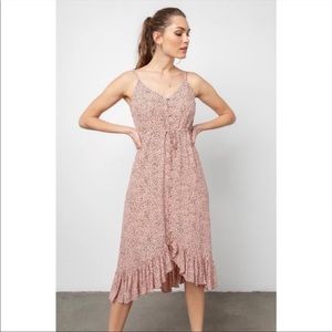 Rails Frida Rose Spotted Midi Dress Size Med.